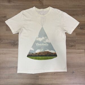 Coachella 2013 Festival Tee Shirt White Tee Pee Graphic Official Merch Size M